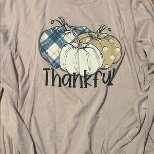 Bella Canvas Beige Thankful Pumpkin Long Sleeve Shirt
